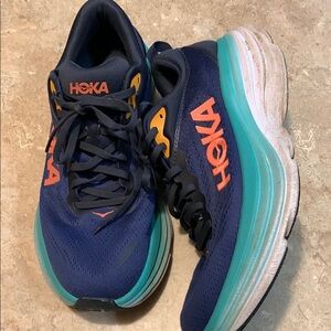 Hoka Bondi8 Blue and Teal Running Shoes Womens size 10D